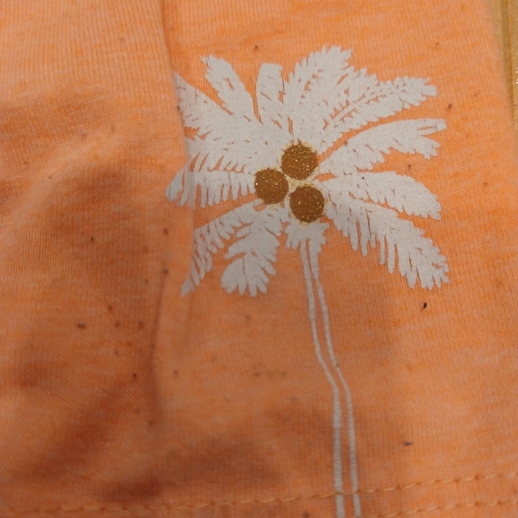 4/20$ 12m grain de ble Z orange capris with Palm trees pilling French - Picture 3 of 5
